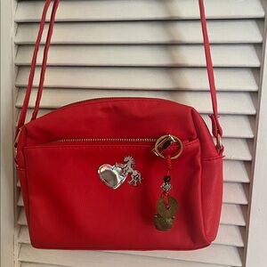 *060*Red purse with Heart & Horse logo art ”7 X 8”lucky key chains